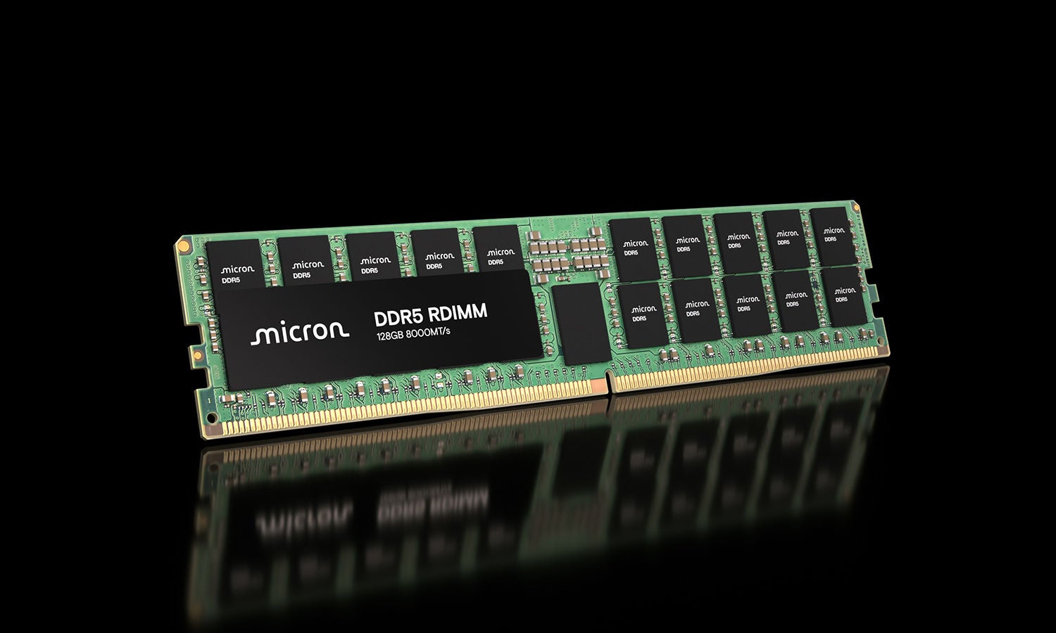 Micron DDR5 RDIMM 96GB and 128GB modules side by side